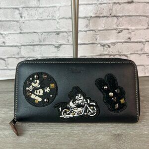 Coach Disney X Large  Zip Around Wallet Mickey Limited Edition Black F59340
